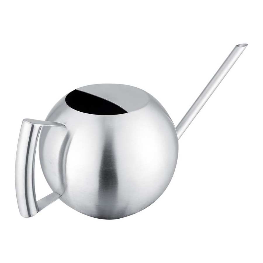 1000mL Stainless Steel Long Mouth Round Sprinkling Pot for Home Garden Plant Watering Can
