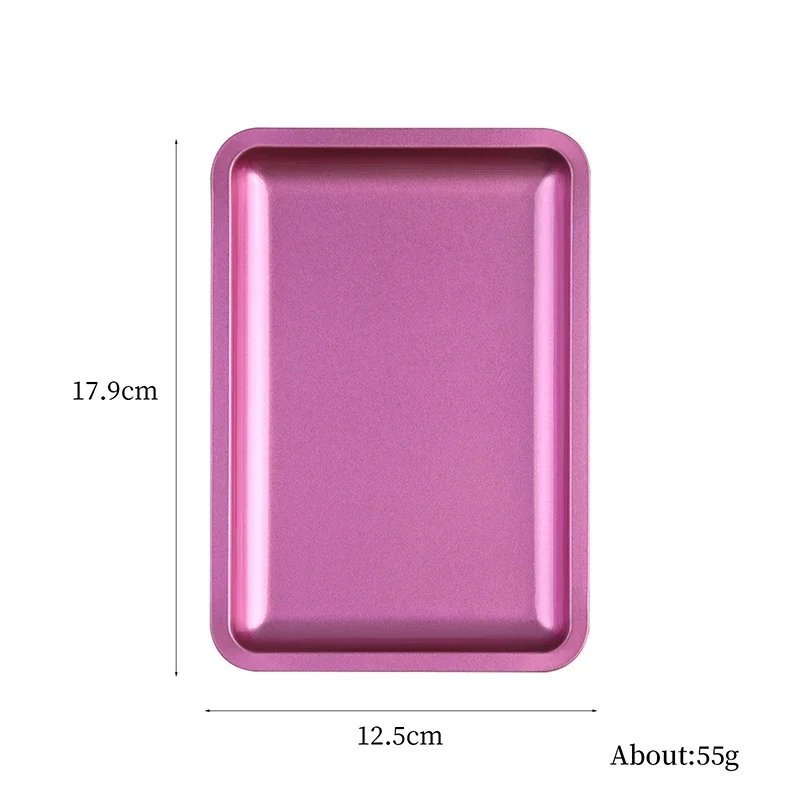 Bandeja de almacenamiento de cosméticos de acero inoxidable, placa para manicura, pinzas, cortaúñas, contenedor de bolígrafos, herramientas cuadradas para uñas postizas