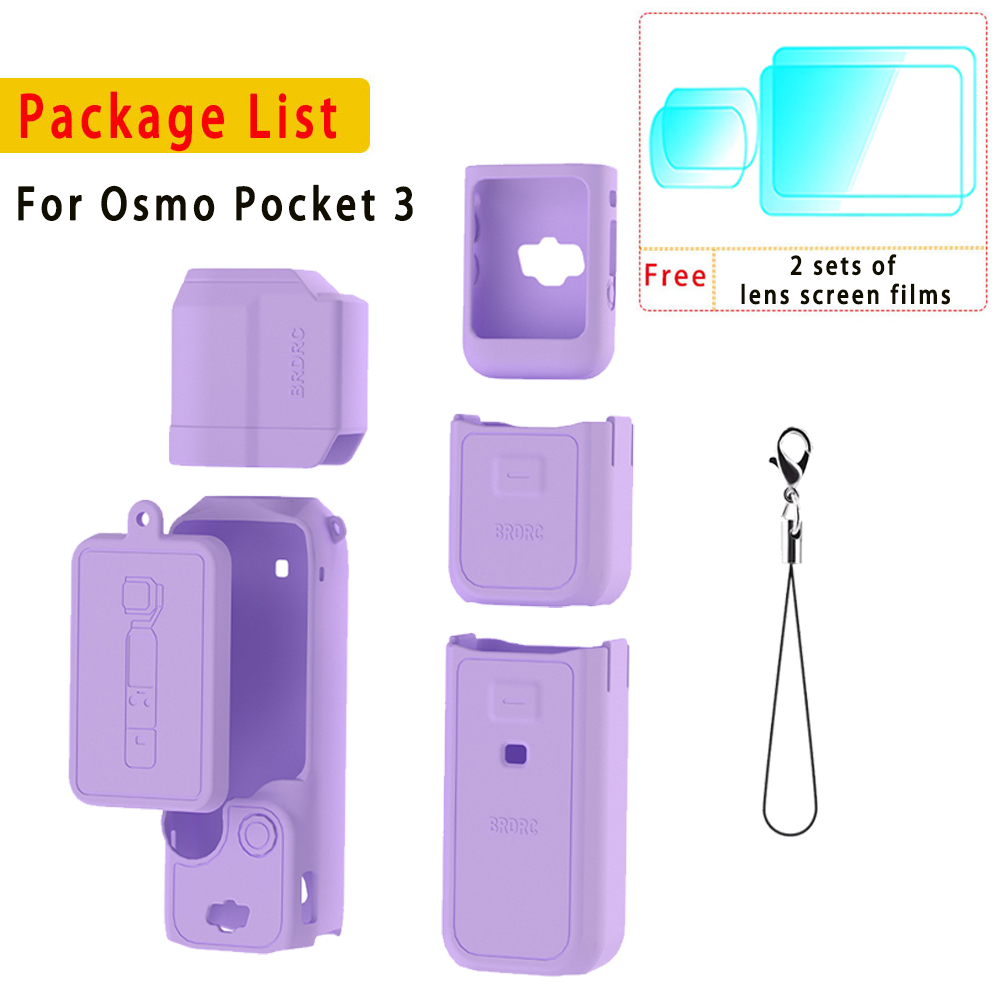 Silicone Cover for Dji Pocket 3 Protective Case Anti-Scratch Handle Soft Sleeve Skin Lens Cap, For Dji Osmo Pocket 3 Accessories: Beige#e4dfd9