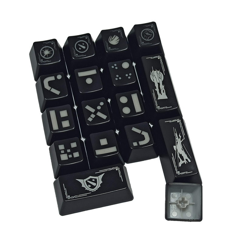 RGB Backlit Keycaps 17PCS for Numpad DIY for MX Switches Mechanical Keyboard