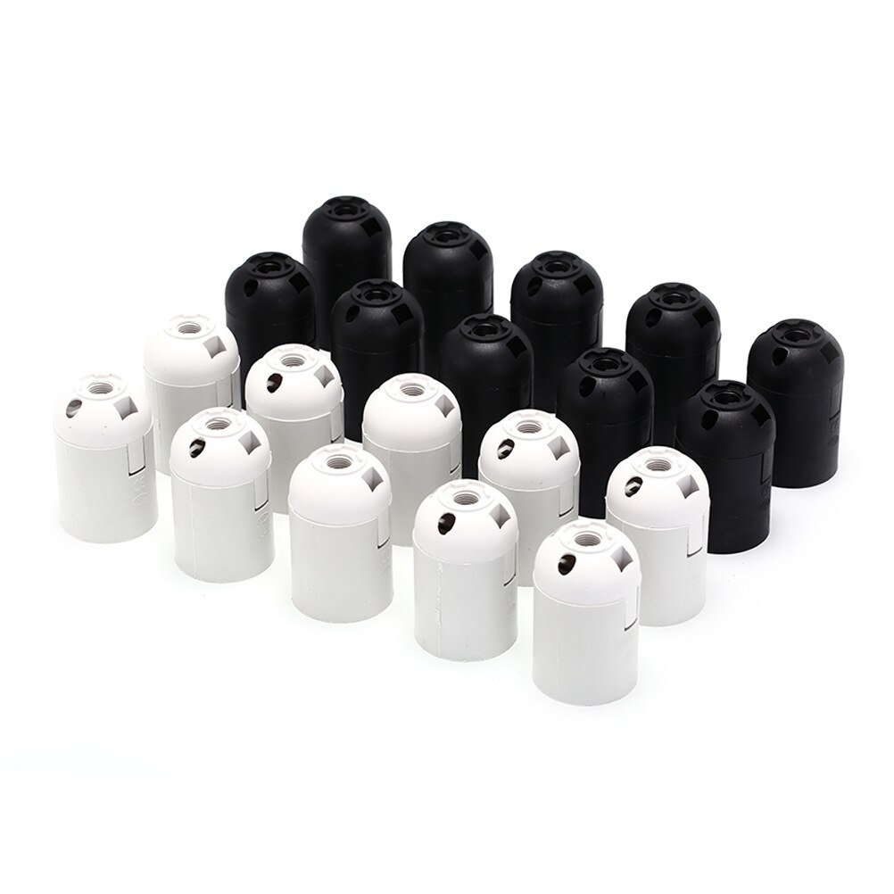 5pcs/lot E27 Plastic bulb holder Lamp Bulb Holder Socket Lamp Base White/Black Screw Pendant Light