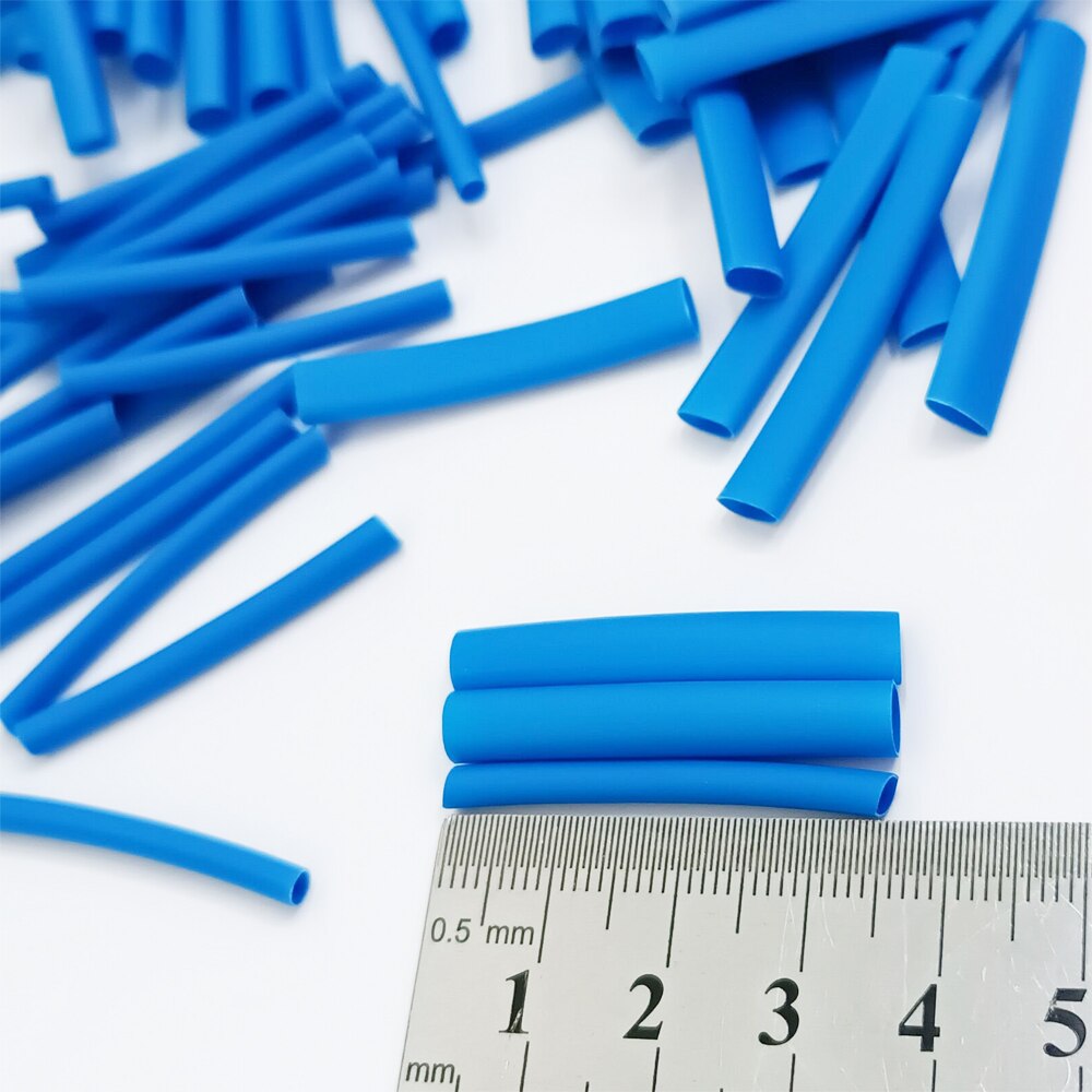 600 Stks/zak Polyolefine Krimpen Diverse Krimpkous Draad Kabel Geïsoleerde Sleeving Tubing Set 2Mm/2.5Mm/3Mm Blauw