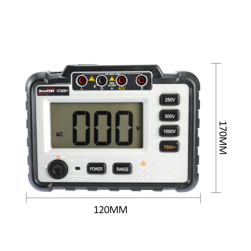 Insulation Resistance Tester Low Loss High Ratio Insulation Meter Ohmmeter Change 12V Voltage Into 250V/500V/1000V DC Voltage