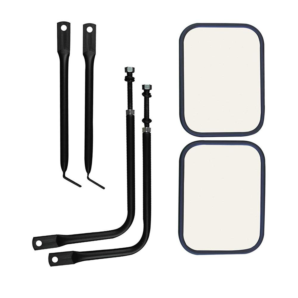 For Jeep Wrangler CJ YJ TJ JK JL Car Side Mirrors Square Doorless Rear View Mirrors Easy To Install