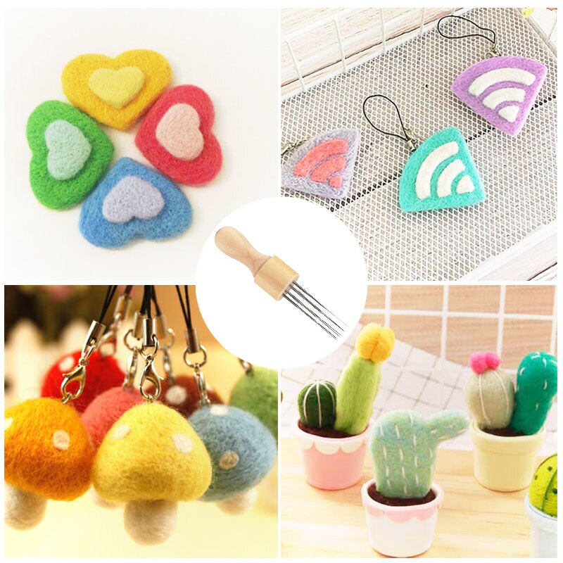 Kit de aguja para fieltro de lana, herramientas hechas a mano, paquete de aguja de fieltro, materiales de tela, accesorios, 7/40 colores