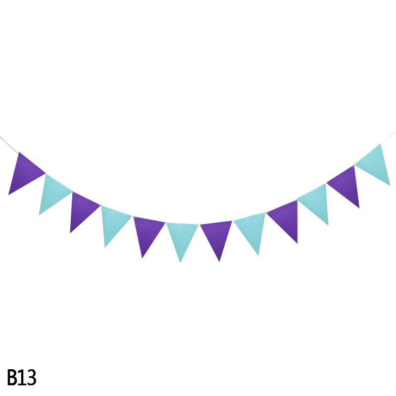 2.5m 12 flaggor bunting banderoller vimpel non-woven girlander flaggor baby shower bröllopsfest vimplar hängande girlander dekor tillbehör: B13
