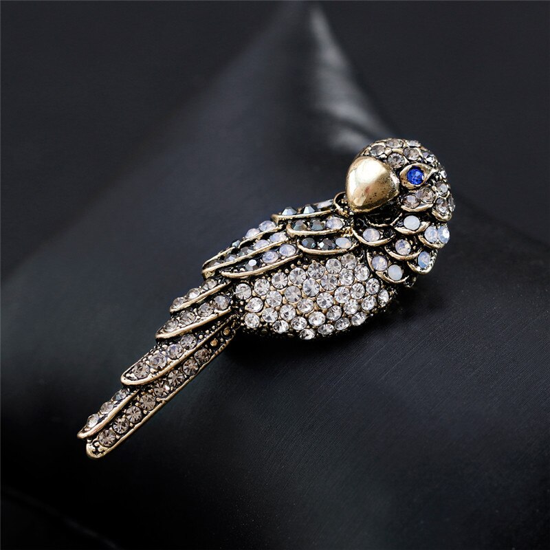 Vintage Papegaai Broche Rhinestone Crystal Pins en Broches voor Vrouwen Vogel Broche Sieraden Breastpin Trui Decoratie Pin