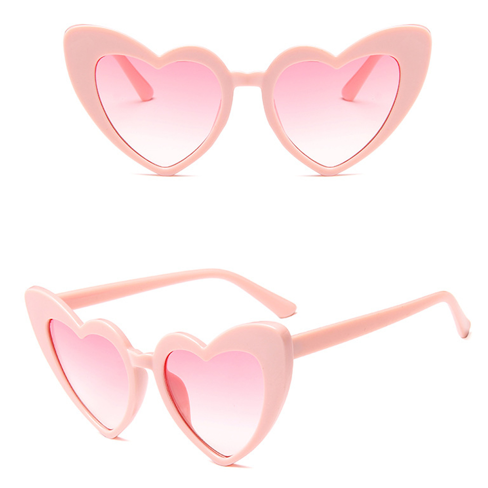 Hart Zonnebril Vrouwen Cat Eye Zonnebril Vrouwelijke Retro Liefde Hart Vormige Glazen Dames UV400 Bescherming: Pink