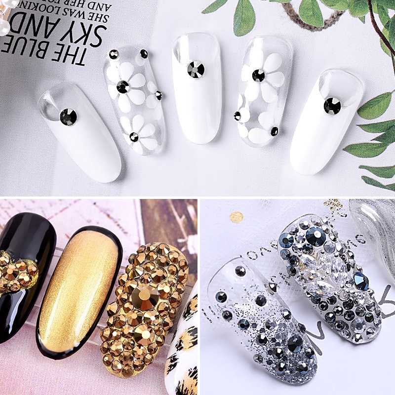 Gemengde Kleur Nagel Steen Ab Kleur Strass Onregelmatige Kralen Manicure Nail Art Decoraties Kristallen In Wiel 3D Nail Accessoires