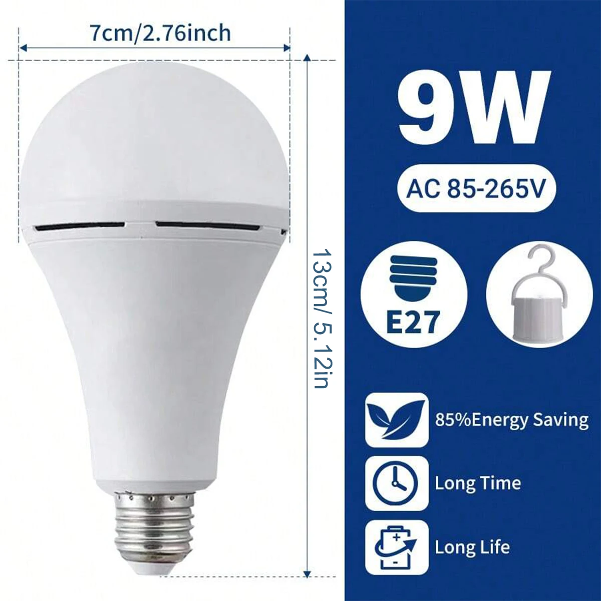 Lampada da campeggio portatile Lampada da campeggio a portato con gancio Lanterne di illuminazione portatili Tipo C Ricarica impermeabile per l'escursionismo Pesca: 3w