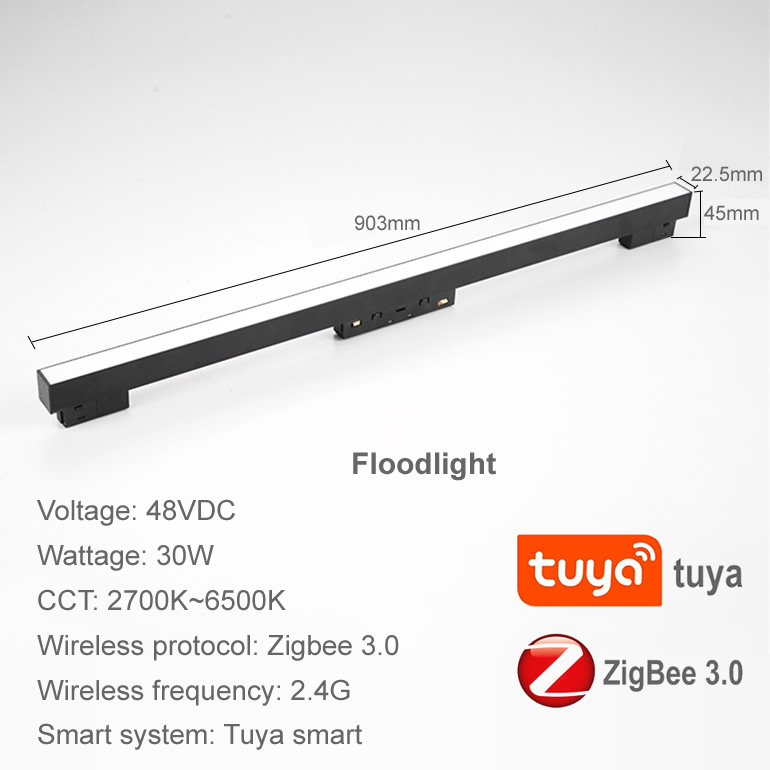 Zigbee Tuya sprytny Dimmable magnetyczny tor światła Zigbee2mqtt 48V Alexa asystent głos zdalny kontrola linia lampa miejsce doprowadziło szyna: zielony