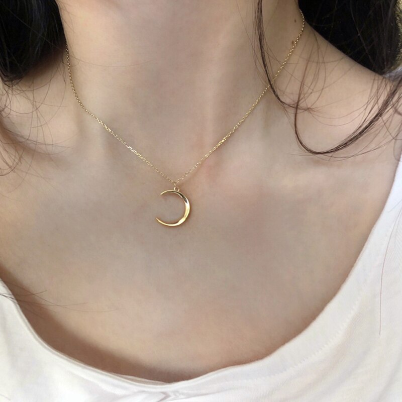 Böhmischen Mond Sterne Kristall Herz Choker Halskette für Frauen Schmetterling Halsketten Anhänger auf Neck Chocker Mädchen Koreanische Schmuck: gold moon