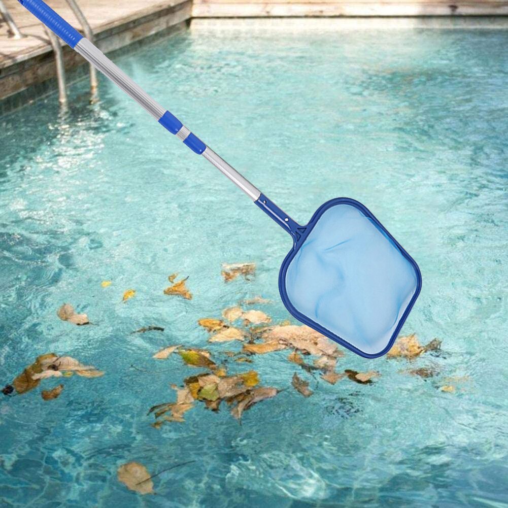 Swimming Pool Skimmer Net with Telescopic Pole Leaf Catcher Mesh Bags Salvaging Pool Water Garbage Ponds Cleaning Debris Tools