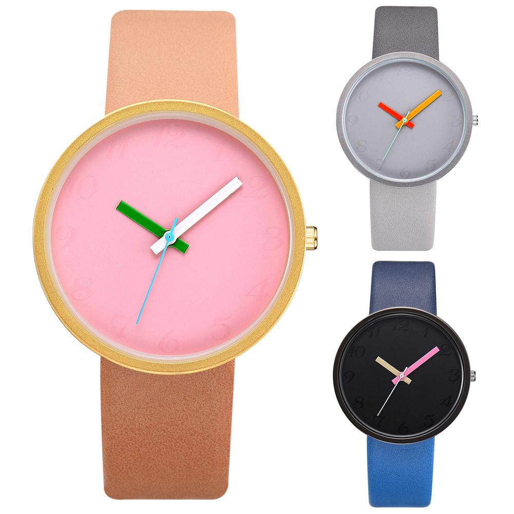 Verkoop! 3 Candy Kleur Horloge Eenvoudige Persoonlijkheid Kunstleer Digitale Analoge Quartz Horloge Relogio Masculino Student Horloge