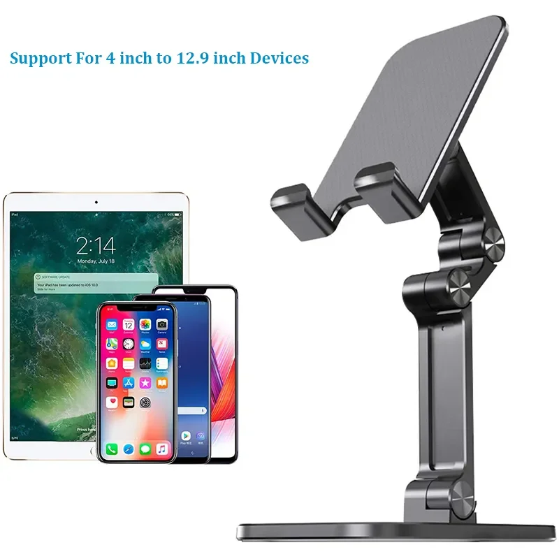 Tre sektioner foldbar skrivebordsmobilholder til iphone ipad tablet fleksibelt bord skrivebord justerbar mobiltelefonholder