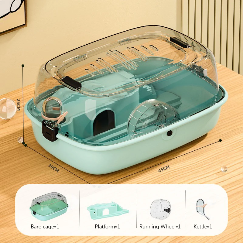 Deluxe Hamster Cage Large Space Acrylic Villa Indoor Full Set Special Cages Ventilation Breathable Not Stuffy Pet Products: Blue