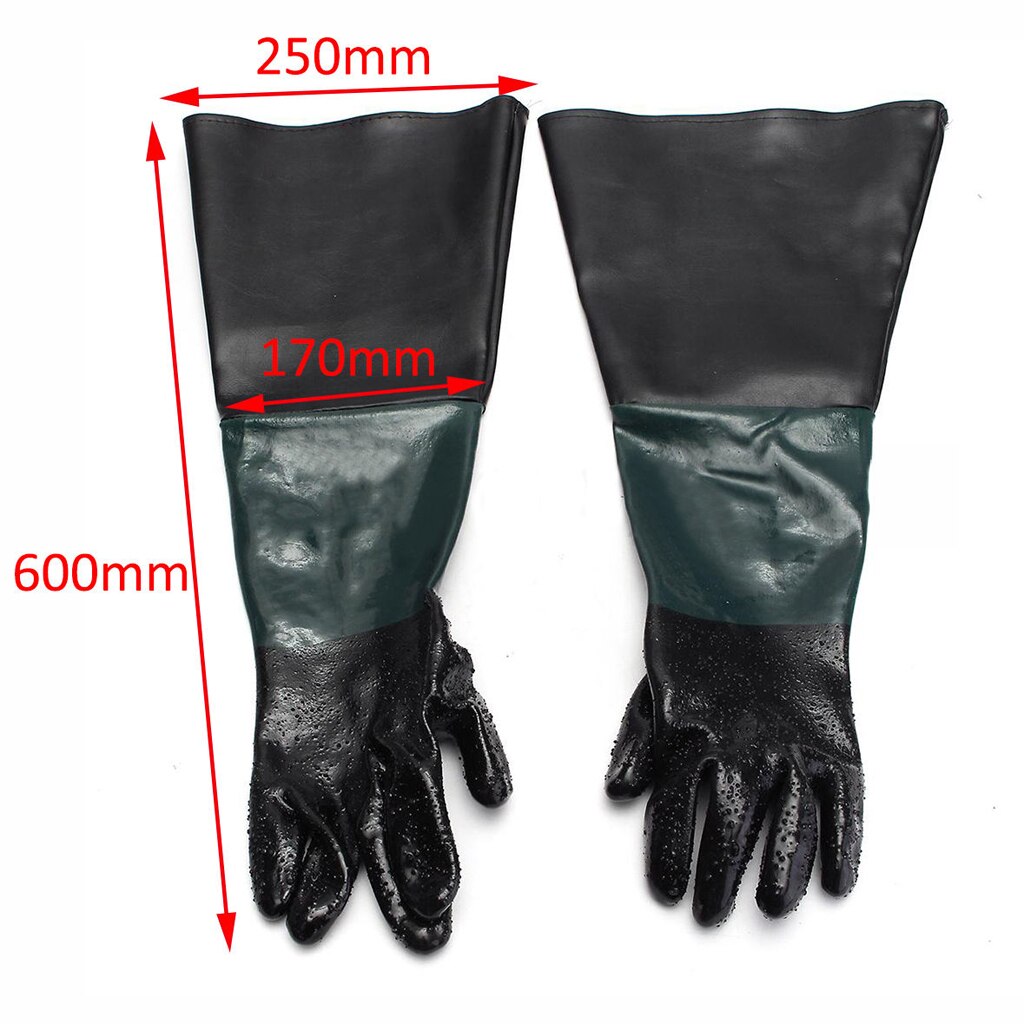 1 paar schwer Pflicht Sandstrahlen Gummi Handschuhe Sand Schuss Streugut Korn Explosion Blaster Strahlen Handschuhe für Sandstrahlschrank