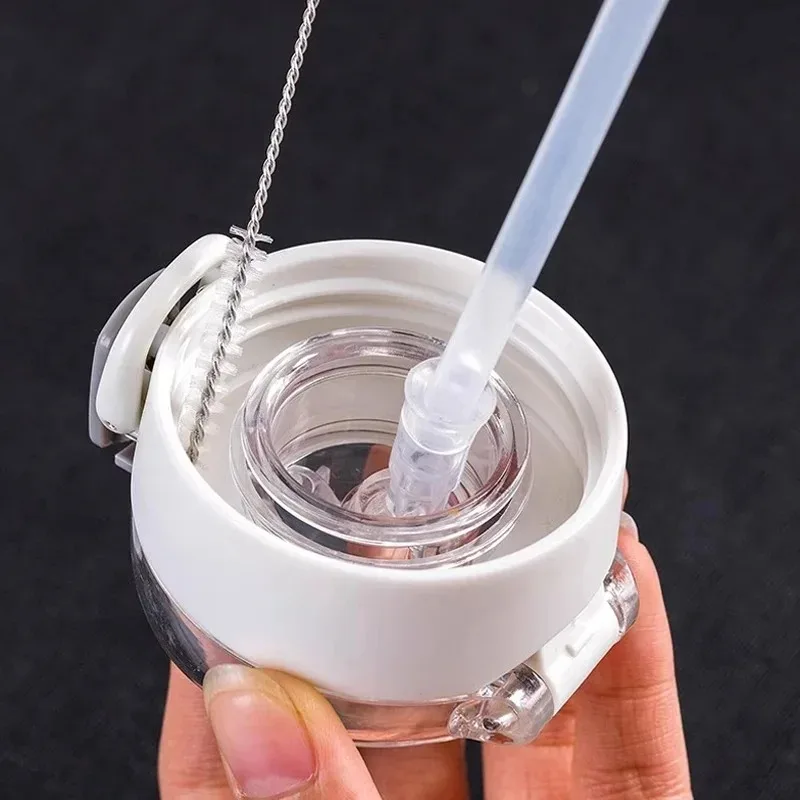 Edelstahl Biegen Stroh Pinsel Reiniger Weiches Haar Saug Glas Rohr Reinigung Pinsel Baby freundlicher Flasche Pinsel Langen Griff Wiederverwendbar