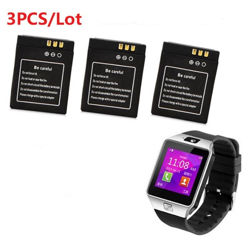 Batería recargable de 3,7 V y 380mAh para reloj inteligente DZ09, batería de polímero de iones de litio para KSW-S6, KSW-S6, A1: Negro