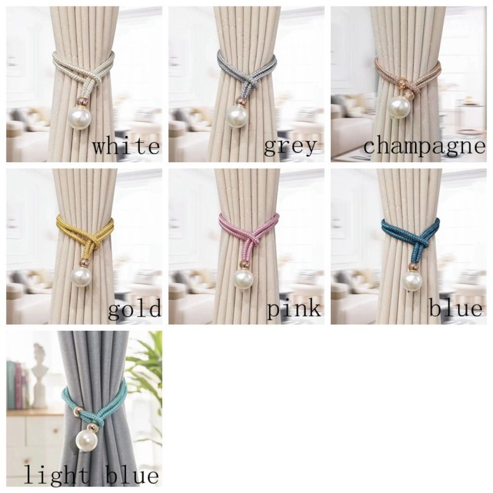 Polyester Pearl Curtain Tieback Adjustable Pearl Curtain Buckle Buckle Tie Rope Beautifully Curtains Tie Rope Home
