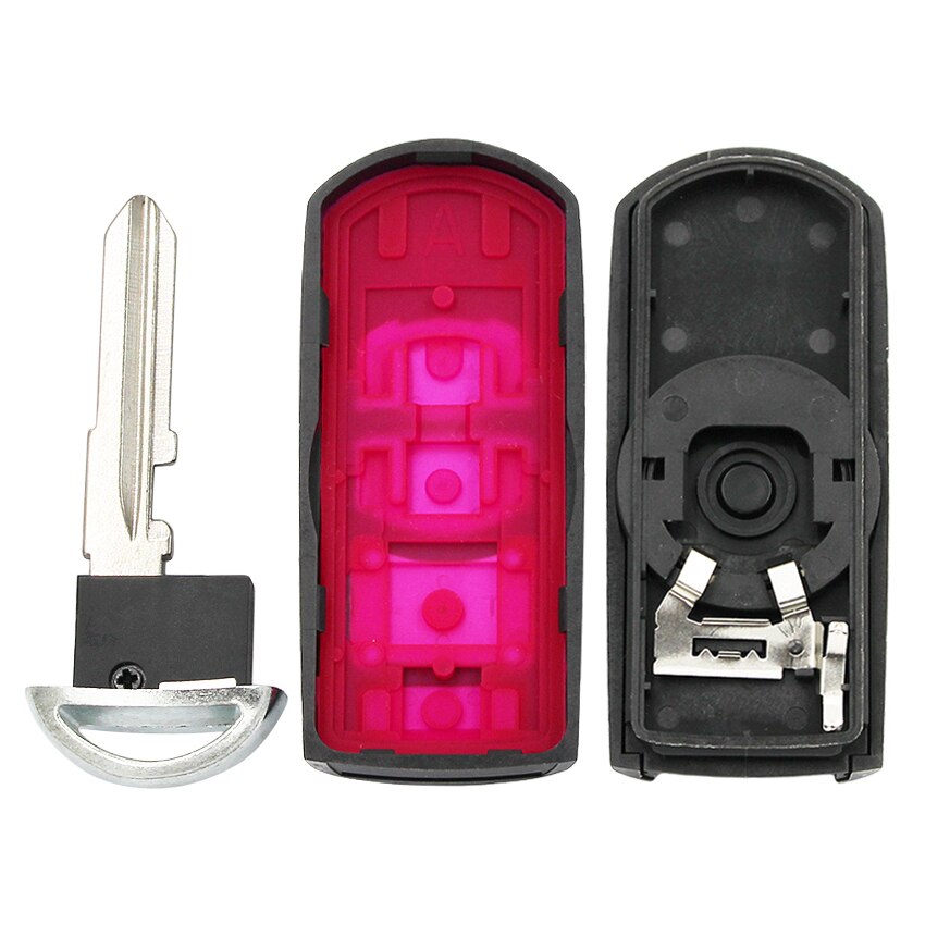 2/ 3/ 2+1/4 Buttons Replacement Remote Key Shell FOB for Mazda 3 6 - SKE13D-01 FCC ID: WAZSKE13D01 wit Emergency Key