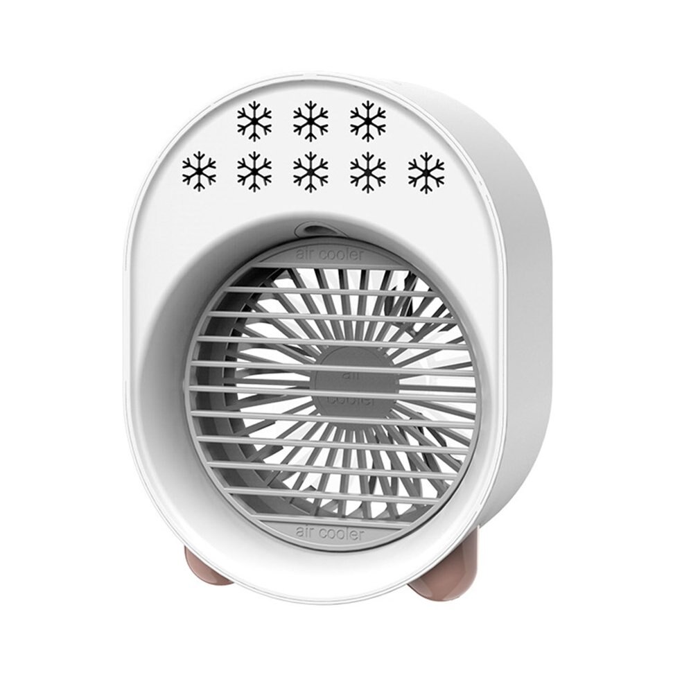 Portable Mini Conditioner 7 Colors Light Multifunction USB Plug-in Humidifier Office Home Desktop Refrigeration Fan: white