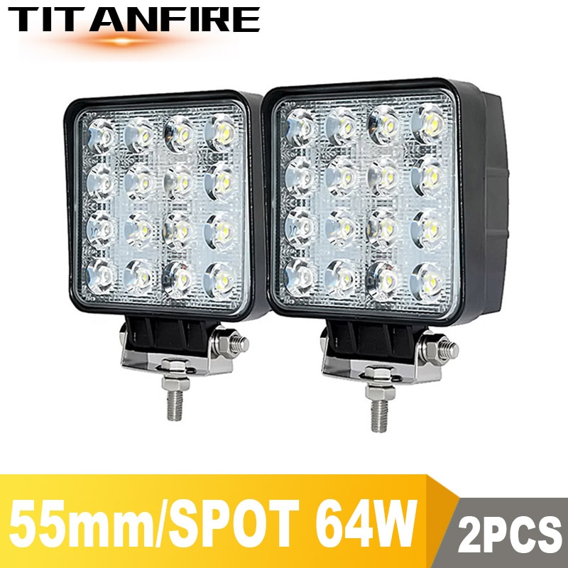 Foco LED DS 4x4/foco reflector 9-30V coche 48W 6000LM 64W 8000LM Barra de luz Led todoterreno vehículo SUV coche 12V 24V 6000K