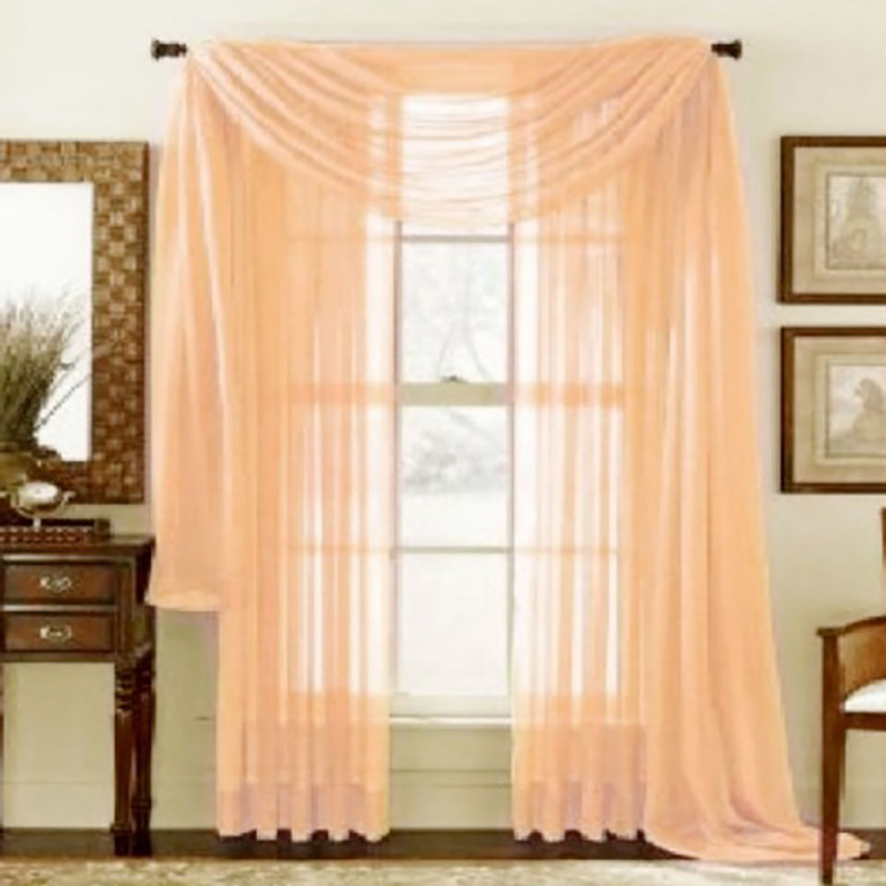 Enfärgad voile skir gardin panel fönstergardiner 100*200cm rosa gula: No6
