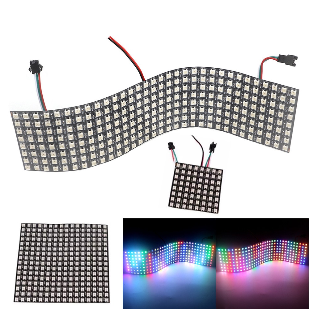 16 x 16 pixel  ws2812b digitalt led-panellampe diy-modul, der kan adresseres individuelt  ws2812 8 x 8 8 x 32 pixels 65/256 led-matrix