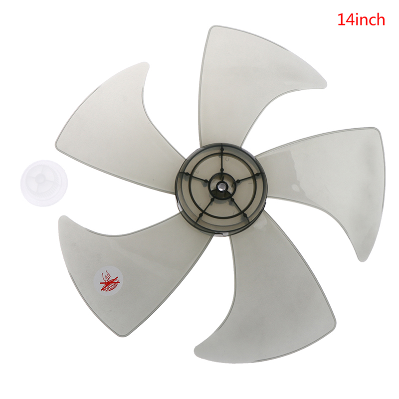 6/14/16 Zoll Haushalts-Kunststoff-Lüfter blatt fünf Blätter Ständer/Tisch fanner Zubehör mit Mutter abdeckung für Sockel ventilator: Grau