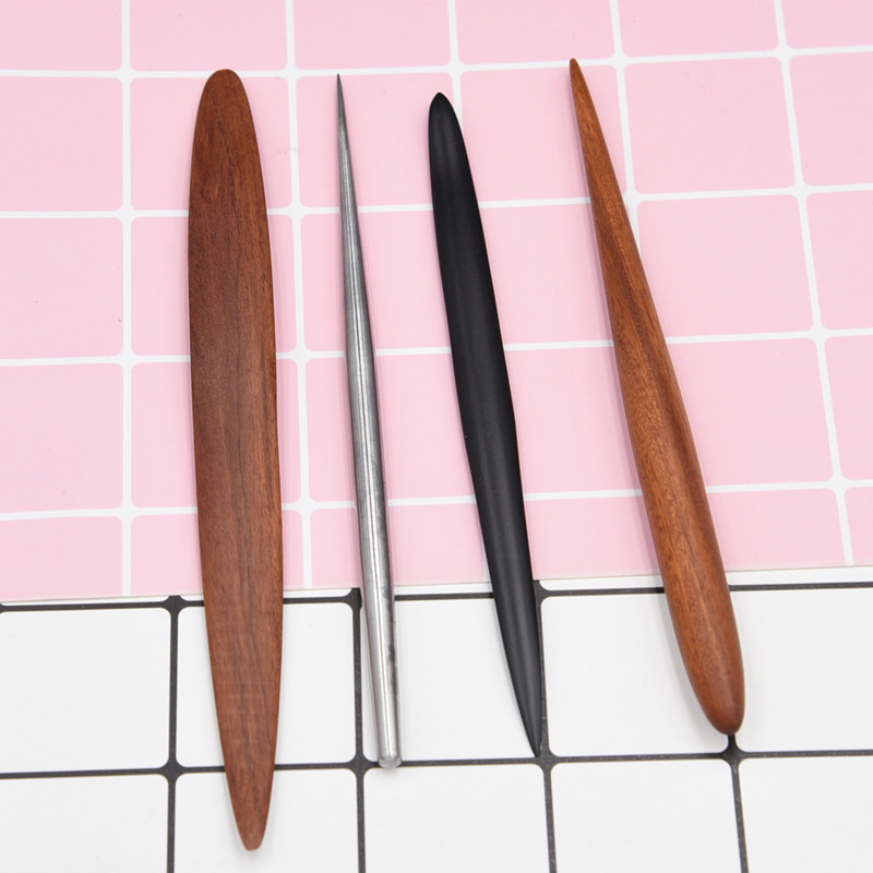 Palo para esculpir arcilla Redwood, herramienta de varilla de acero, aguja de arcilla polimérica, herramientas de tallado y modelado de madera, suministros para manualidades de bricolaje en relieve