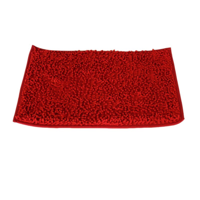 Large Size Thicken Chenille Bath Mat bedroom kitchen Rug Carpet For Living Room Floor Anti-slip Door Absorbent Pad Mat: Red