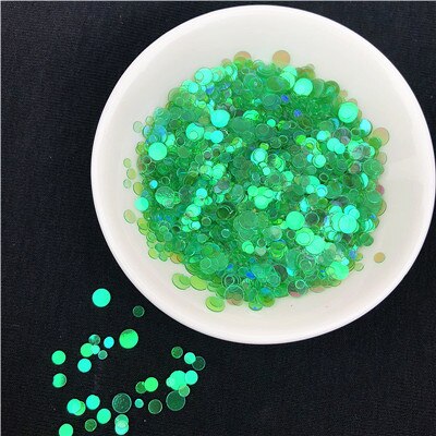 20 G/partij 4000Pcs Transparante Dot Vorm Pailletten Multi Size 2-4Mm Ronde Pailletten Pailetten Nagels, bruiloft Decoratie Confetti: Green