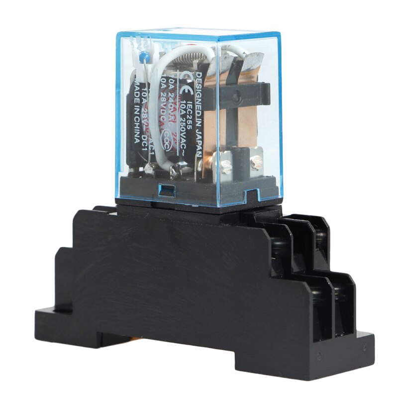 Relais LY2NJ Ac 220V 10A Met 8 Pin + Socket Base