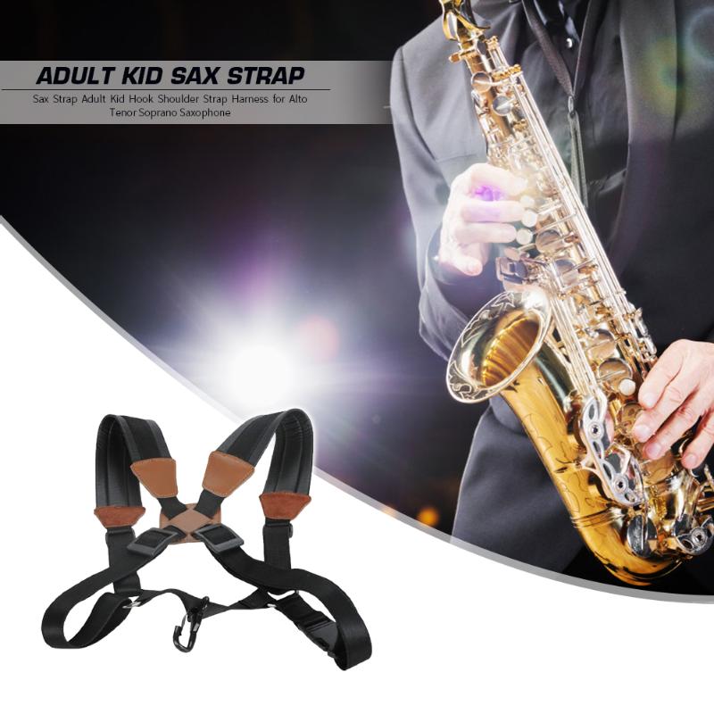 Sax Band Volwassen Kid Schouderriem Harnas Riem Met Haak Voor Alto Tenor Sopraan Saxofoon Onderdelen Accessoires