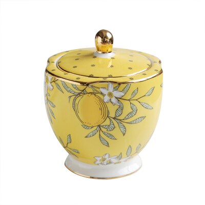 Bone China Tableware Dishes Set Home European Luxury Flower Ceramic Rice Bowl Plate American Ins Tableware Home Set: Sugar bowl
