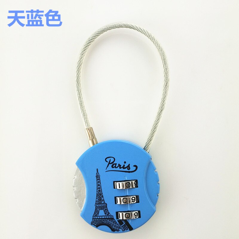 3 Dial Digit Padlock Luggage Travel Lock Portable Metal Weatherproof Password Resettable Gym locker suitcase Safely Code Lock: blue