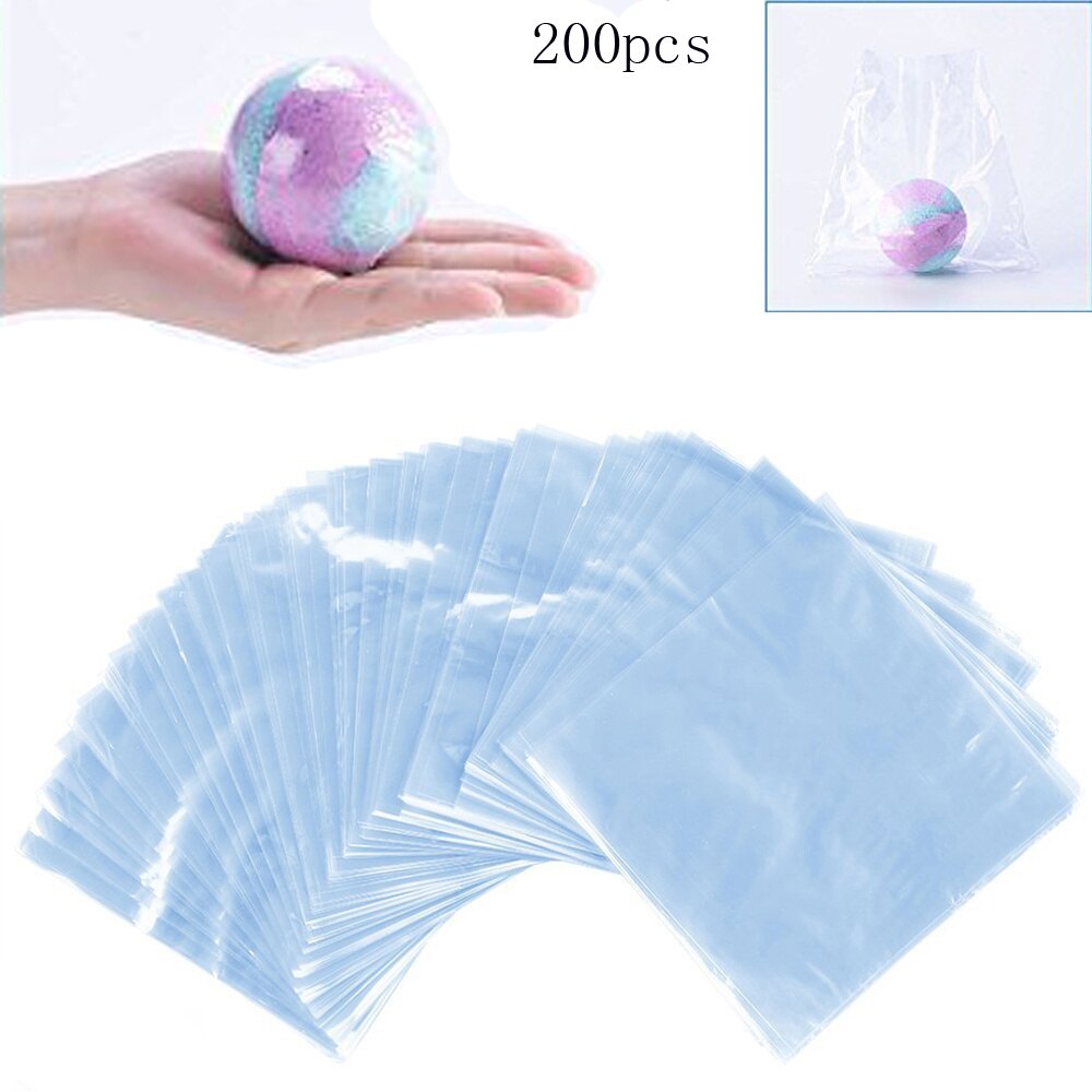 Bolsas de envoltura termorretráctiles para jabones, bombas de baño y artesanías, transparentes, impermeables, 6x6 pulgadas, 200 Uds.