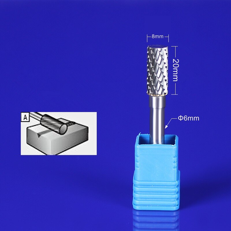 1pc-free vhm tungsten staal frees, 6mm schacht EEN soort Metalen elektrische slijpen hoofd, polijsten tool: AX0820M06
