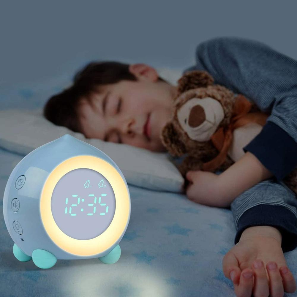 Mini Digital Clock Sleep Night Light Proking Children's Alarm Clock Digital Sunrise Simulator Night Glowing Clock