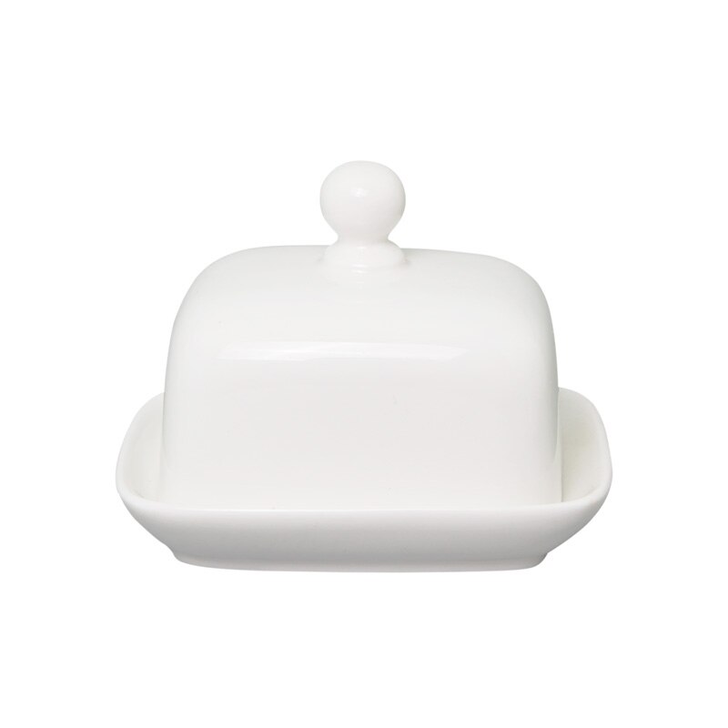 Porcelain Butter Dish with Lid Butter keeper, wide Perfect for East/West Butter