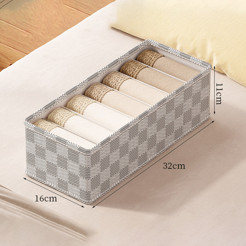 Stoffbox zur Aufbewahrung von Unterwäsche und Hosen, Organizer, Schrank, Schublade, Socken, Organizer, Kleiderschrank, Kleidung, Aufbewahrung, Organizer für BH-T-Shirts: Licht Grau