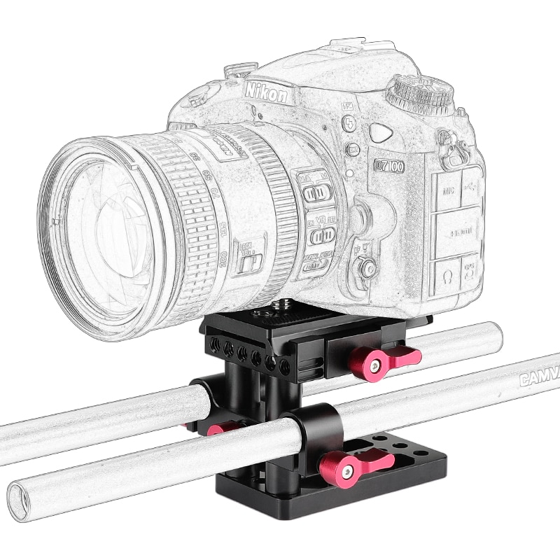 CAMVATE szybkiego montażu aparatu płyta montażowa/QR podstawa z standardowe 15mm LWS podwójny pręt zacisk do Manfrotto 577/501/ 504/ 701 statyw