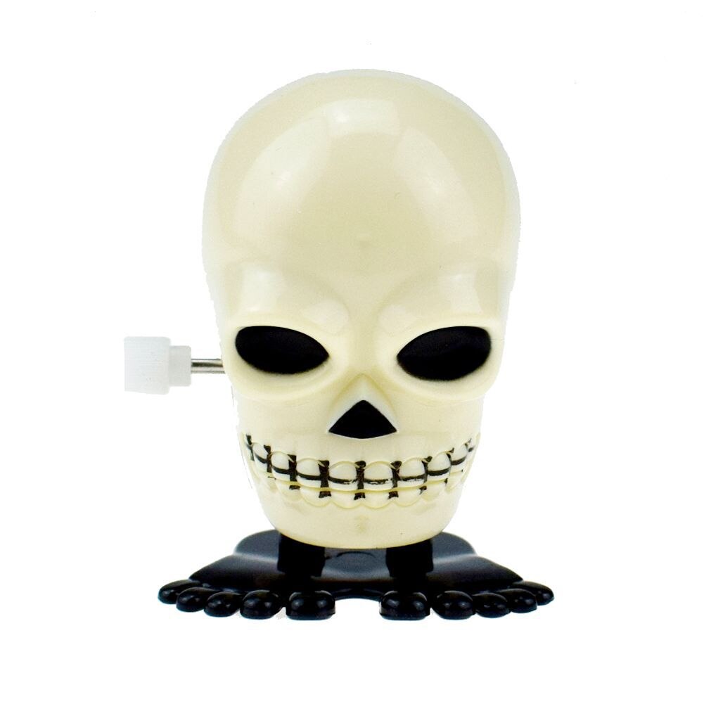 Novelty Funny Winding Spring-Winding with Eyes Jumping Teeth Ghost Teeth Halloween Christmas Small Toy: Jumping White Skull
