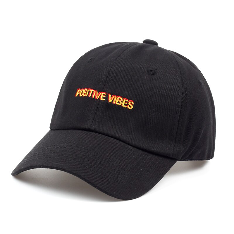 Positieve Vibes Katoen Borduurwerk Baseball Cap Mannen Vrouwen Zomer Mode Dad Hoed Hip-Hop Caps