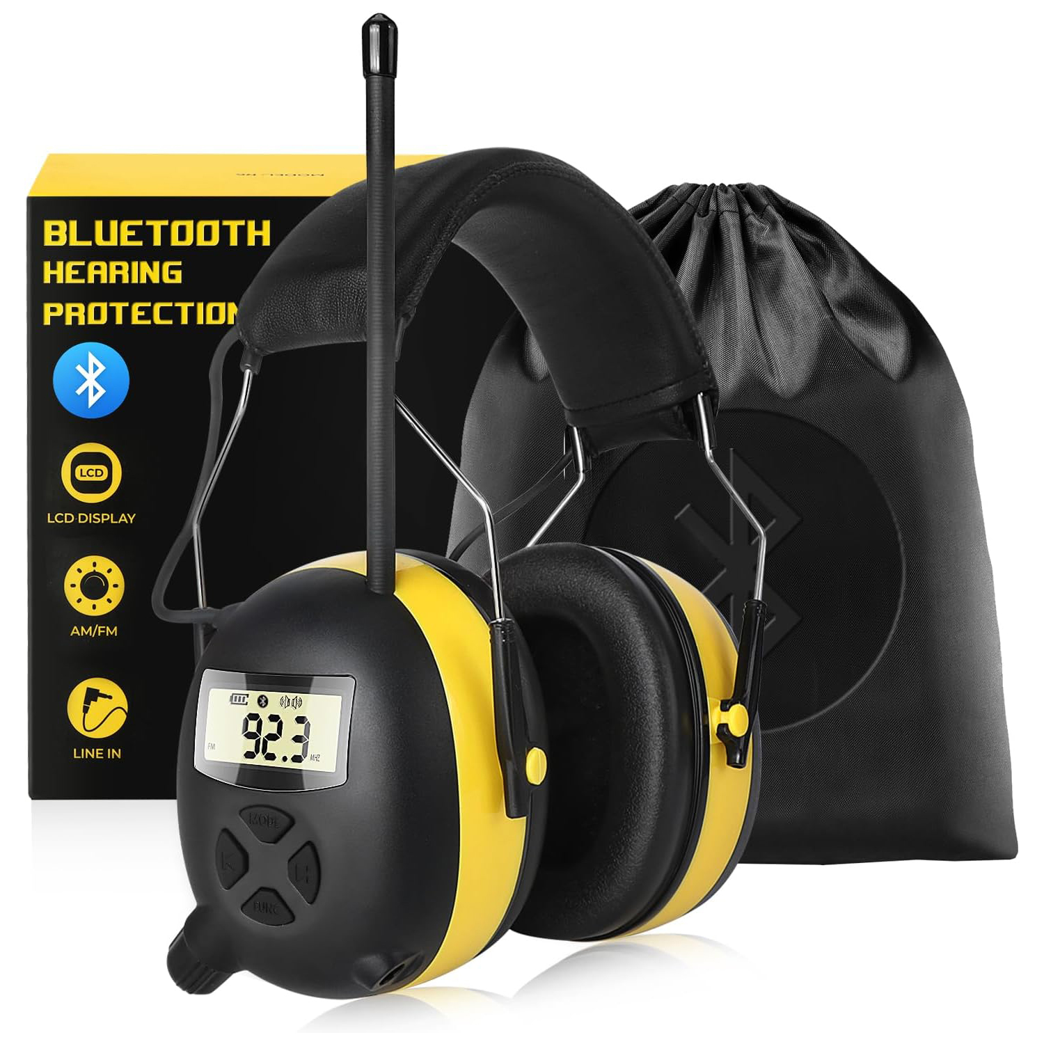 Nouveaux écouteurs de Protection auditive Bluetooth 5.4 améliorés avec Radio FM 30dB NRR cache-oreilles de sécurité pour la tonte, les ateliers