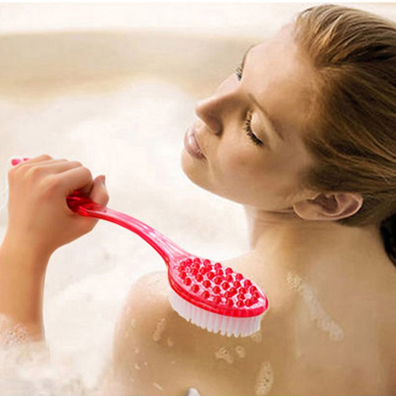 20-2 uds exfoliante baño ducha guante exfoliante guantes para lavador de cuerpo de baño ducha guantes masaje limpieza esponja: 2pcs red