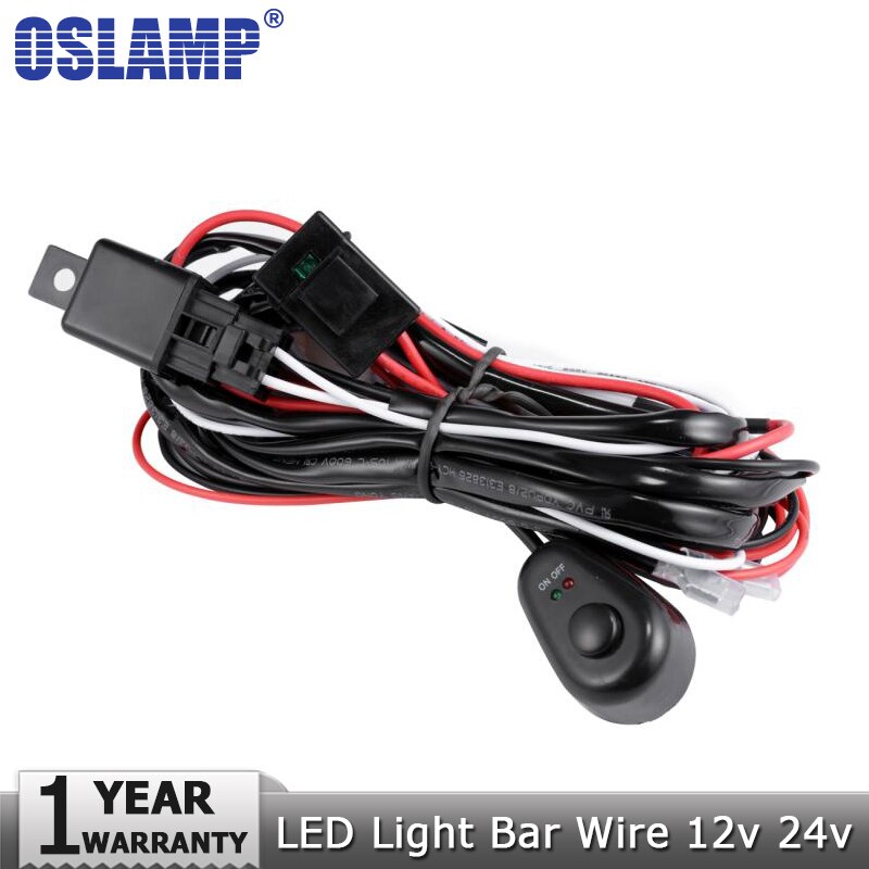 12/24V Car Auto Led Work Lamp Driving Lights Switch Wiring Loom Harness Offroad Led Light Bar Wire Cable 40A Switch Relay Kit