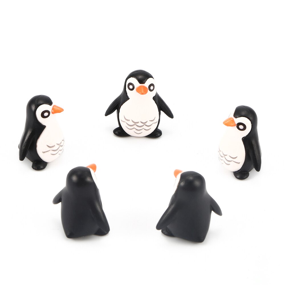 5pcs/lot Mini Resin Penguin Model Practical Jokes Toy Decoration Children Birthday Toy