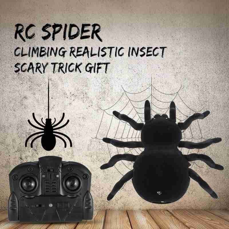 RC Wall Climbing Spider Prank Toy Remote Control Simulation Remote Spider Control Halloween Animal Toy Spider Scary T I1R1